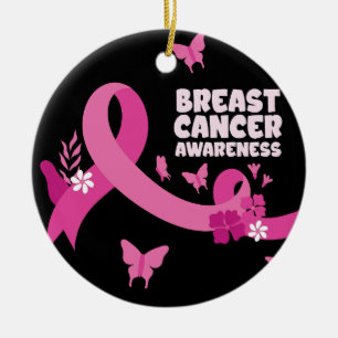Roze Lint Vrouwen Kanker Borstkanker Bewustzijn Keramisch Ornament