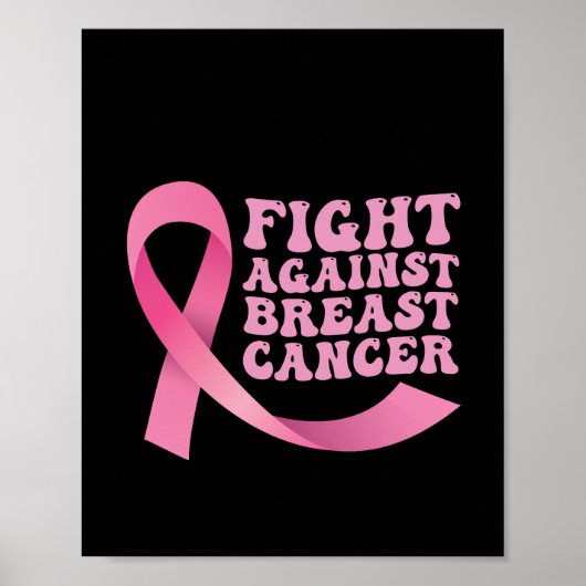 Roze Lint Vrouwen Kankerbewustzijn Borstkanker Poster (Voorkant)