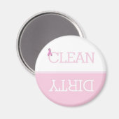 Roze Lint Vuil Schoon Vaatwasser Magneet (Voorkant / Achterkant)