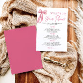 Roze lint Wat staat er op je telefoon Bruidsfeest  Kaart