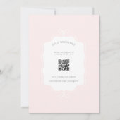 Roze lint waterverf meisje babyshower met QR-code Kaart (Achterkant)