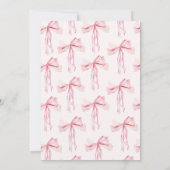 Roze lint Ze bindt de knoop Vrijgezellenfeest Kaart (Achterkant)