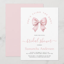 Roze lint: ze doet de knoop vast - Bruids douche