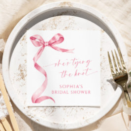 Roze lint: ze gaat trouwen - Bruidsjonker Servet