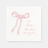 Roze lint ze knoopt de knoop bruids douche servet (Voorkant)