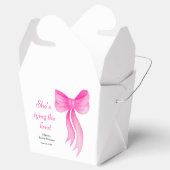 Roze lint ze knoopt de knoop bruidsfeest  bedankdoosjes (Geopend)