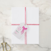 Roze lint ze knoopt de knoop bruidsfeest cadeaulabel (Met Touw)