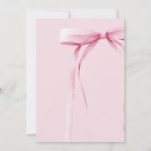 Roze lint ze knoopt de knoop bruidsfeest kaart (Achterkant)