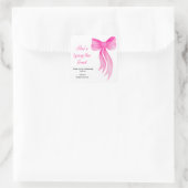 Roze lint ze knoopt de knoop bruidsfeest   vierkante sticker (Tas)