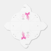 Roze lint ze maakt de knoop Trouwfeest  Bedankdoosjes (Uitgevouwen)