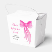 Roze lint ze maakt de knoop Trouwfeest  Bedankdoosjes (Achterkant)