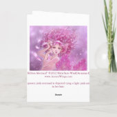 Roze lint Zeemeermin Wenskaart Kaart (Achterkant)