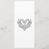 Roze Lint Zilveren Zwanen Menu Kaart (Achterkant)