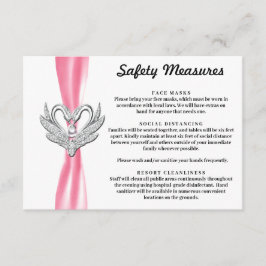 Roze Lint Zilveren Zwannen Veiligheidsmaatregelen Informatiekaartje