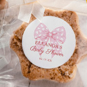 Roze lint zoete baby shower favor ronde sticker