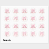 Roze lint zoete baby shower favor ronde sticker (Vel)