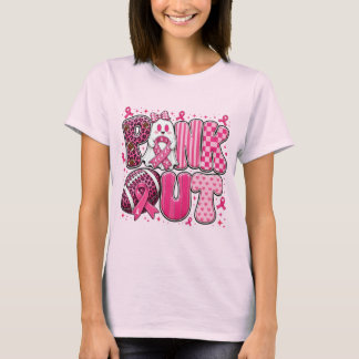 Roze Lint Zonnebloem Bloemste Borstkanker Onderste T-shirt