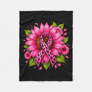 Roze Lint Zonnebloem Vrouwen Krijger Borstkanker Fleece Deken