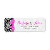 Roze lint zwart en witte doekjes 2 etiket (Voorkant)