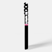 Roze lint zwart & witte polka stippen naam Case-Mate iPhone case (Achterkant / Links)