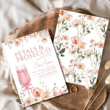 Roze lintbloemblaadjes & Prosecco Blush Bruidscade