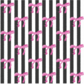 Roze lintbogen op zwarte en witte strepen sticker (Voorkant)