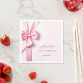 Roze lintboog babyshower servet (Insitu)