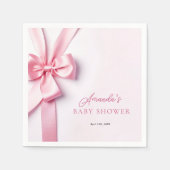 Roze lintboog babyshower servet (Voorkant)