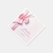 Roze lintboog babyshower servet (Hoek)