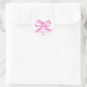 Roze lintboog dank u stickers voor baby shower (Tas)
