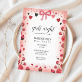 Roze lintboog Galentine uitnodiging