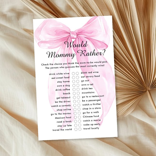 Roze lintboog Would Mommy Rather baby spel (Creator heeft geüpload)