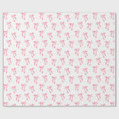 Roze lintboogpatroon wit cadeaupapier (Vlak)
