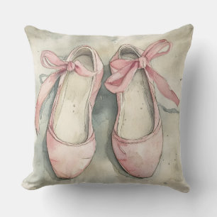 Roze linten ballerina platte schoenen uit het verl kussen