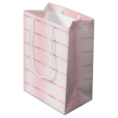 Roze linten boog bruiloft feest medium cadeauzakje (Achterkant Gekanteld)