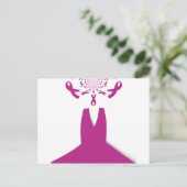 Roze linten Borstkanker Bewustzijn Art Print Briefkaart (Staand voorkant)