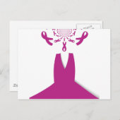 Roze linten Borstkanker Bewustzijn Art Print Briefkaart (Voorkant / Achterkant)