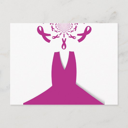 Roze linten Borstkanker Bewustzijn Art Print Briefkaart (Voorkant)