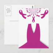 Roze linten Borstkanker Bewustzijn Art Print Briefkaart (Voorkant / Achterkant)