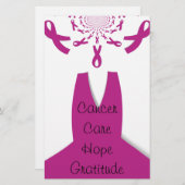 Roze linten Borstkanker Bewustzijn Art Print Briefpapier (Voorkant / Achterkant)