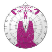 Roze linten Borstkanker Bewustzijn Art Print Dartbord (Voorkant)