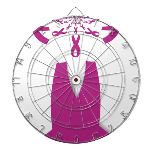 Roze linten Borstkanker Bewustzijn Art Print Dartbord (Voorkant)