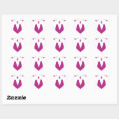 Roze linten Borstkanker Bewustzijn Art Print Hart Sticker (Vel)