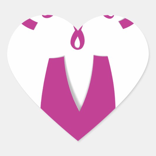Roze linten Borstkanker Bewustzijn Art Print Hart Sticker (Voorkant)