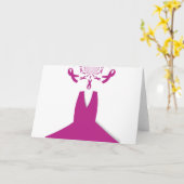 Roze linten Borstkanker Bewustzijn Art Print Kaart (Gele Bloem)