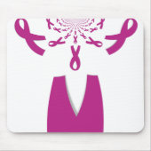 Roze linten Borstkanker Bewustzijn Art Print Muismat (Voorkant)