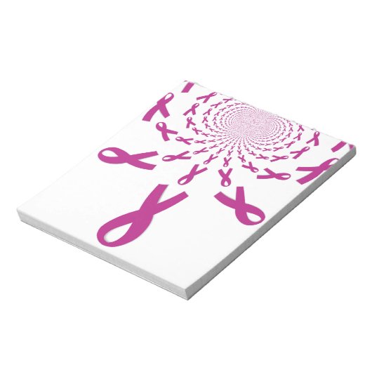 Roze linten Borstkanker Bewustzijn Art Print Notitieblok (Linkerzijde)