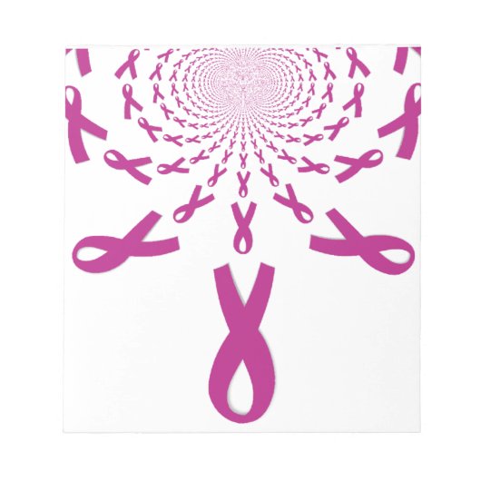 Roze linten Borstkanker Bewustzijn Art Print Notitieblok (Voorkant)