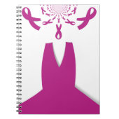 Roze linten Borstkanker Bewustzijn Art Print Notitieboek (Voorkant)