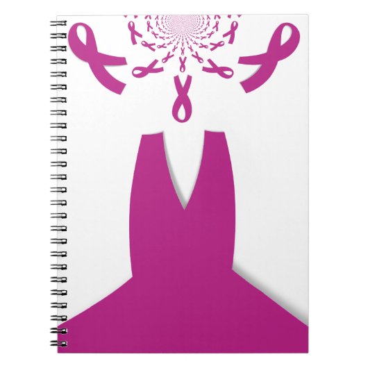 Roze linten Borstkanker Bewustzijn Art Print Notitieboek (Voorkant)